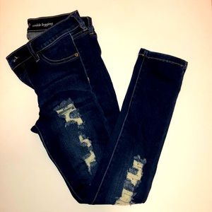 NY&Co distressed front stretch ankle jeans